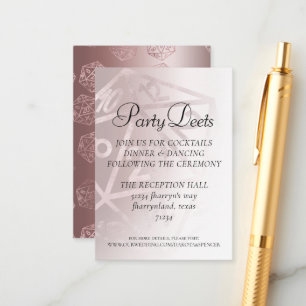 RPG Luxe Mauve Sheen Fantasy tafelblad Gamer Dic Informatiekaartje