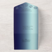 RPG Luxe | Navy Sheen Fantasy Tafelblad Gamer Dice All In One Uitnodiging (Buitenkant)