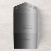 RPG Luxe | Onyx Sheen Fantasy tafelblad Gamer Dice All In One Uitnodiging (Buitenkant)