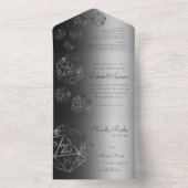 RPG Luxe | Onyx Sheen Fantasy tafelblad Gamer Dice All In One Uitnodiging (Binnen)