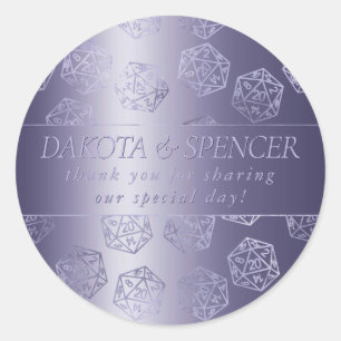 RPG Luxe   Paarse Fantasy Tabletop Gamer Custom Ronde Sticker