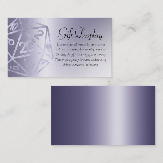 RPG Luxe | Paarse Fantasy Tabletop Gamer-evenement Informatiekaartje (Voorkant / Achterkant)