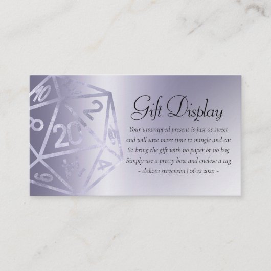 RPG Luxe | Paarse Fantasy Tabletop Gamer-evenement Informatiekaartje (Voorkant)