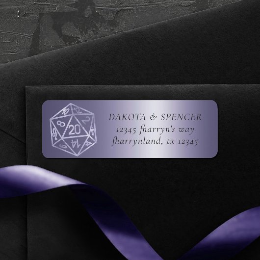 RPG Luxe | Paarse Fantasy Tafelbladgamer Adres Etiket