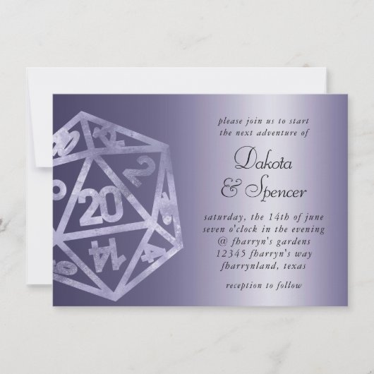 RPG Luxe | Paarse Glans Tafelblad Rollenspeler Dob Kaart (Voorkant)