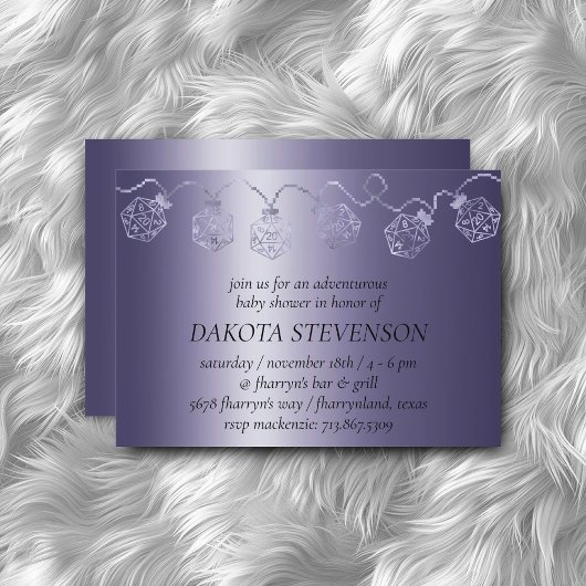 RPG Luxe | Paarse Sheen tafelblad Gamer Dice Light Kaart