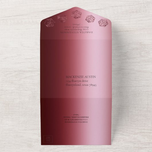 RPG Luxe | Red Sheen Fantasy tafelblad gamer Entre All In One Uitnodiging (Buitenkant)