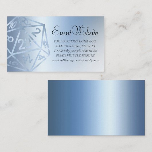 RPG Luxe | Website van Blue Fantasy Tabletop Gamer Informatiekaartje (Voorkant / Achterkant)