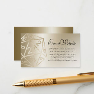 RPG Luxe Website van de Gold Fantasy Tabletop Ga Informatiekaartje