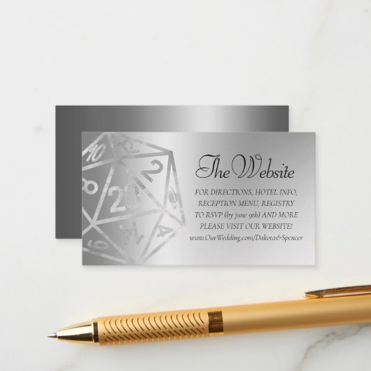 RPG Luxe | Website van het Fantasy Tabletop Gamer Informatiekaartje (Voorkant / Achterkant in situ)