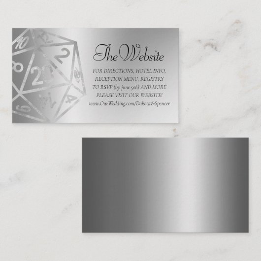 RPG Luxe | Website van het Fantasy Tabletop Gamer Informatiekaartje (Voorkant / Achterkant)