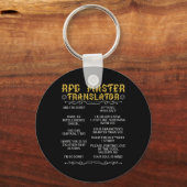 Rpg Master Vertaler D20 Tafelbladspellen Grappige Sleutelhanger (Voorkant)