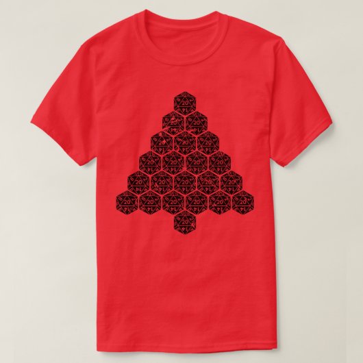RPG Polyhedral Dice Lelijke Kerst D20 Rollenspel T-shirt (Design voorkant)