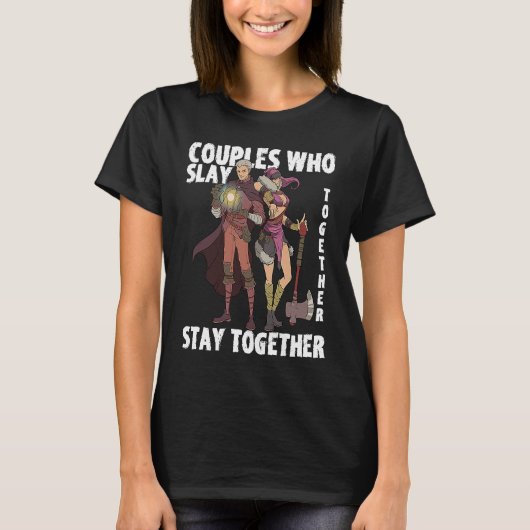 RPG Role Play Idea Valentine's Day Gamer Couple C T-shirt (Voorkant)