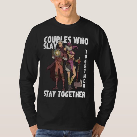 RPG Role Play Idea Valentine's Day Gamer Couple C T-shirt (Voorkant)