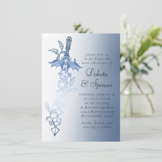 RPG Sword Luxe | Blue Sheen Fantasy Tafelblad Game Kaart (Staand voorkant)