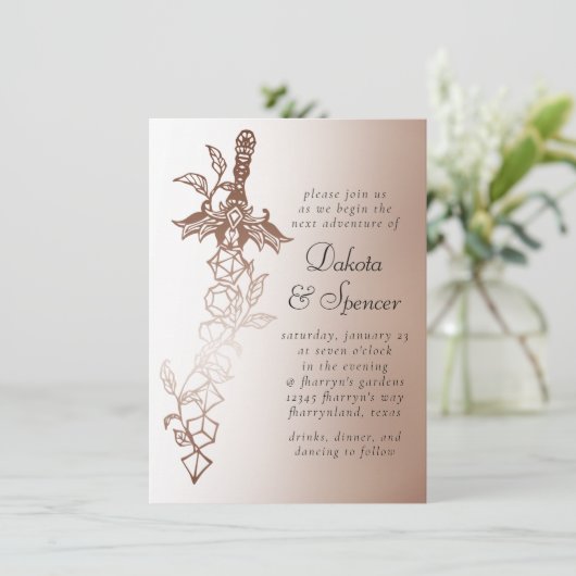 RPG Sword Luxe | Copper Fantasy Tabletop PnP Gamer Kaart (Staand voorkant)