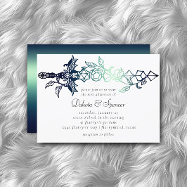 RPG-zwaard | Blauwgroen Sheen Fantasy tafelblad Ga Kaart