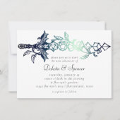 RPG-zwaard | Blauwgroen Sheen Fantasy tafelblad Ga Kaart (Voorkant)