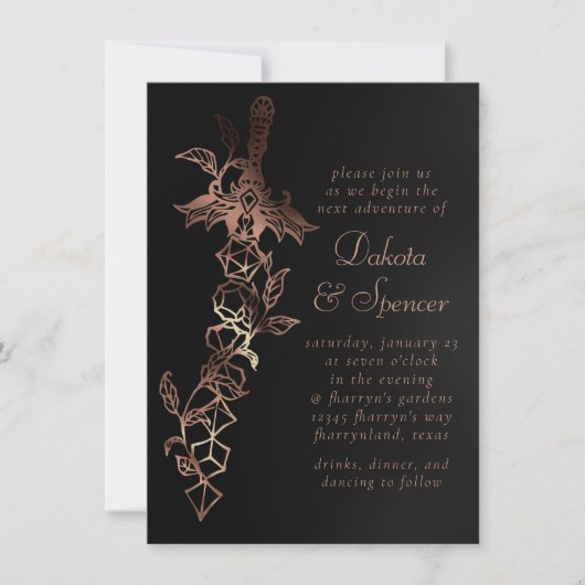 RPG-zwaard | Copper Fantasy Tafelblad Gamer Dice Kaart (Voorkant)