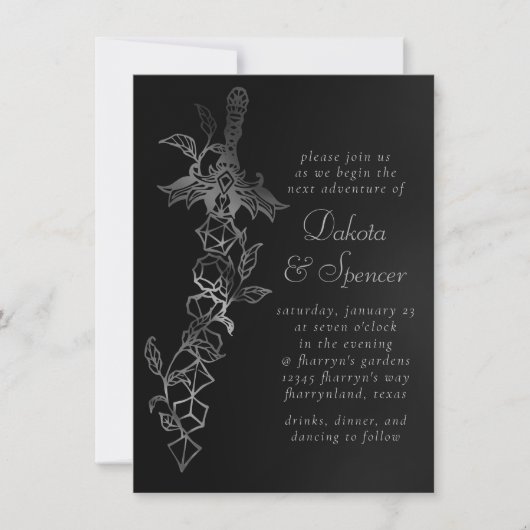 RPG-zwaard | Fantasy Tabletop Retro PnP Gamer Dice Kaart (Voorkant)