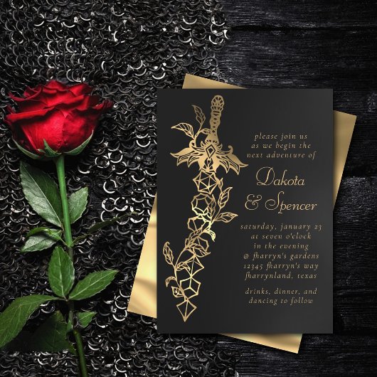 RPG-zwaard | Gold Sheen Fantasy tafelblad Gamer Di Kaart