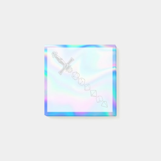 RPG-zwaard | Holo Fantasy tafelblad PnP Gamer Dice Post-it® Notes (Voorkant)