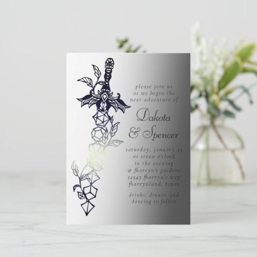 RPG Zwaard | Klassieke Fantasy Tafelbladspeler Dob Kaart (Staand voorkant)