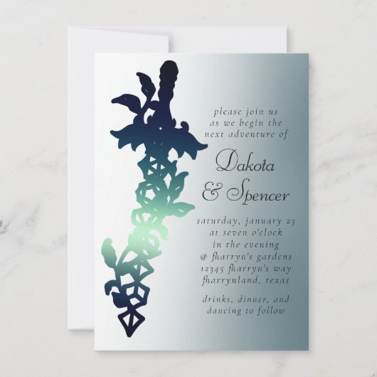 RPG Zwaard | Teal Fantasy Tafelblad PnP Dobbelstee Kaart (Voorkant)