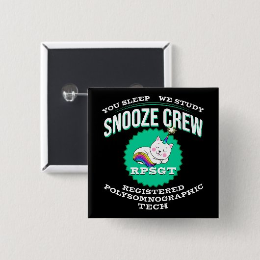 RPSGT Kawaii Unikitty Snooze PolySomnoGraphic Tech Vierkante Button 5,1 Cm (Voorkant /achterkant)