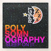 RPSGT POLYSOMNOGRAPHY-ONDERZETTER via SlipperyWind Glazen Onderzetter (Voorkant)