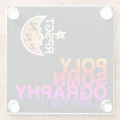 RPSGT POLYSOMNOGRAPHY-ONDERZETTER via SlipperyWind Glazen Onderzetter (Achterkant)