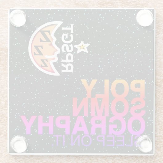 RPSGT POLYSOMNOGRAPHY-ONDERZETTER via SlipperyWind Glazen Onderzetter (Achterkant)