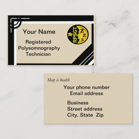 RPSGT SLEEP POLYSOMNOGRAPHY via Slipperywindow Visitekaartje (Voorkant / Achterkant)