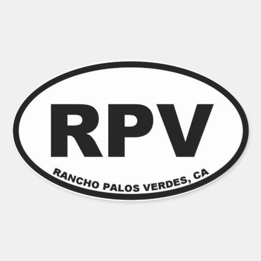 RPV Rancho Palos Verdes oval Ovale Sticker (Voorkant)