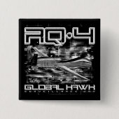 RQ-4 Global Hawk Vierkante Button 5,1 Cm (Voorkant)
