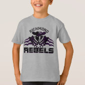 RR 03 | Zwarte Logo Kinder grijs T-shirt (Voorkant)