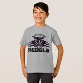 RR 03 | Zwarte Logo Kinder grijs T-shirt (Voorkant volledig)