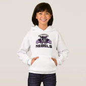 RR 03 | Zwarte Logo Kinder witte hoodie (Voorkant volledig)