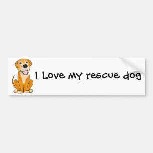 RR- Cute Funny Rescue Dog Puppy Cartoon Bumpersticker