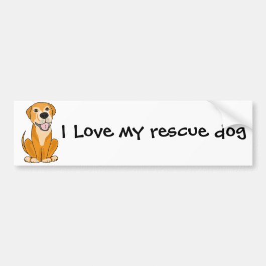 RR- Cute Funny Rescue Dog Puppy Cartoon Bumpersticker (Voorkant)