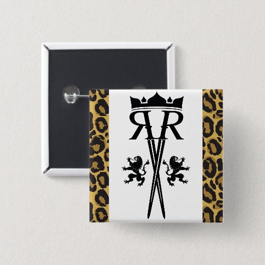 RR-Logo-Button Vierkante Button 5,1 Cm (Voorkant /achterkant)