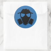 RRC - Gasmasker blauw Ronde Sticker (Tas)
