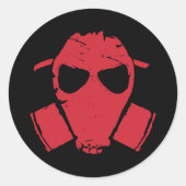 RRC - gasmasker rood Ronde Sticker (Voorkant)