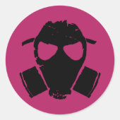 RRC - Gasmasker roze Ronde Sticker (Voorkant)