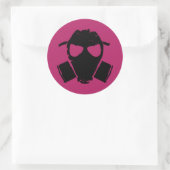 RRC - Gasmasker roze Ronde Sticker (Tas)