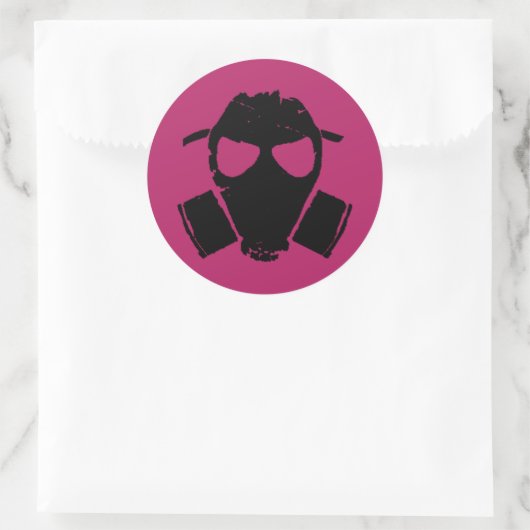 RRC - Gasmasker roze Ronde Sticker (Tas)