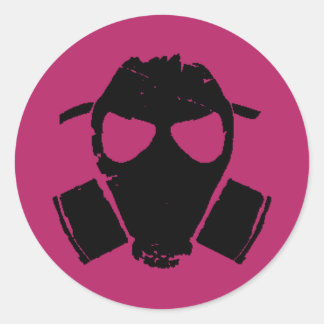 RRC - Gasmasker roze Ronde Sticker