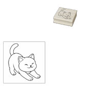 Rrekkende Witte Kat Rubberstempel (Gestempeld)