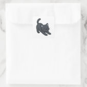 Rrekkende Zwarte Kat Vierkante Sticker (Tas)